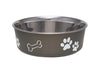 Loving Pets Classic Dog Bowl Paw Print Espresso 1ea/Small