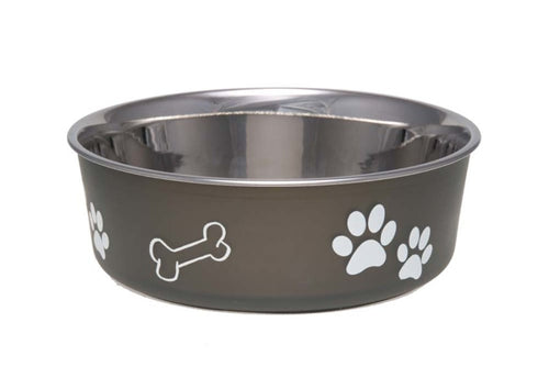 Loving Pets Classic Dog Bowl Paw Print Espresso 1ea/Small