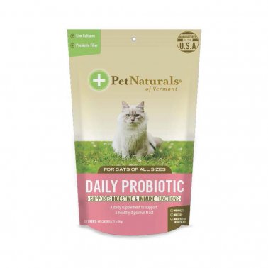 Pet Naturals® of Vermont, Daily Probiotic for Cats, Natural Duck Flavor, 30 Chews