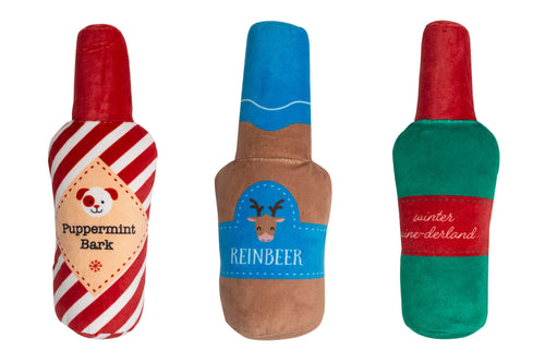 Holiday Spirits Christmas Dog Toys, Set of 3