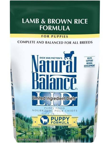 Natural Balance L.I.D. Limited Ingredient Diets Dry Dog Food, 4 Pounds, Lamb & Brown Rice Puppy Formula