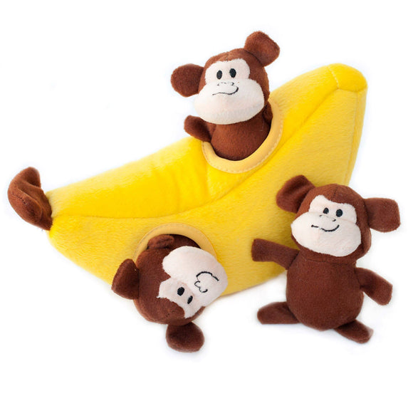 ZippyPaws Dog Toy, Interactive Puzzle, Burrow, Monkey 'n Banana