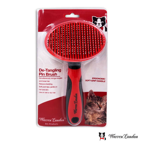 Cat De-Tangling Pin Brush for Grooming & Shedding