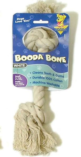 Booda 2 Knot Rope Bone Dog Toy, Extra Small - White