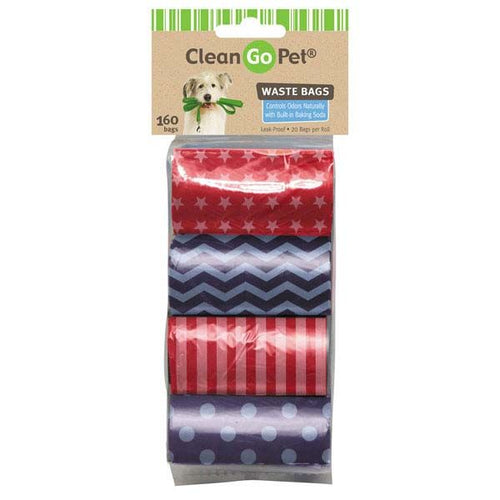 Clean Go Pet Stars & Stripes Waste Bags, 8-Pack