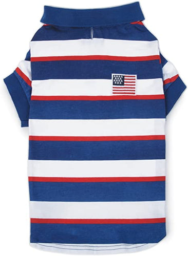 Zack & Zoey Patriotic Pooch SPF40 Polo Shirt Small