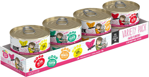 Best Feline Friend (B.F.F.), Batch 'O Besties Variety Pack, Wet Cat Food by Weruva, 5.5oz Can (Pack of 8)