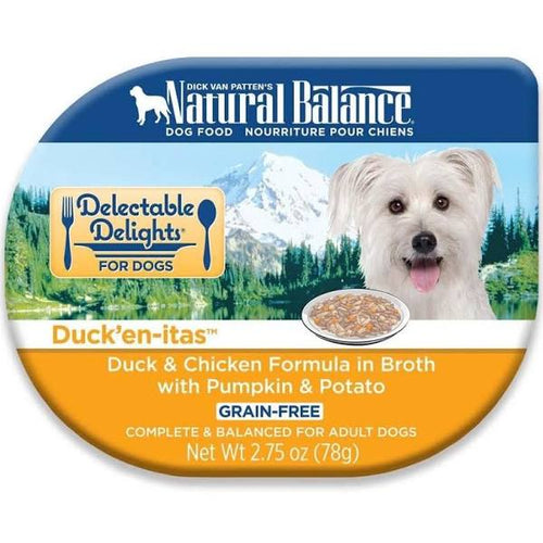Natural Balance Delectable Delights Dog Food, Grain Free, Duck'en-itas - 2.75 oz