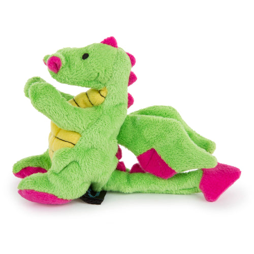 Godog Chew Guard Technology Plush Dragon Dog Toy, Small, Bright Green