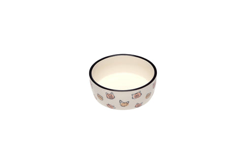 Cat Faces Pet Water or Food Bowl, Blush