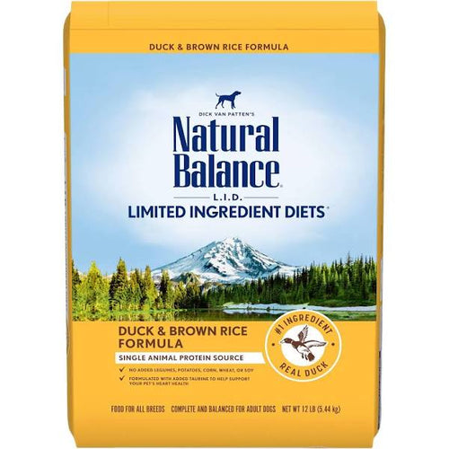 Natural Balance L.I.D. Limited Ingredient Diets Duck & Brown Rice Formula Dry Dog Food, 12 lbs.