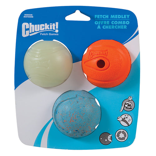 Chuckit! Fetch Ball Medley Triple Pack Dog Toy