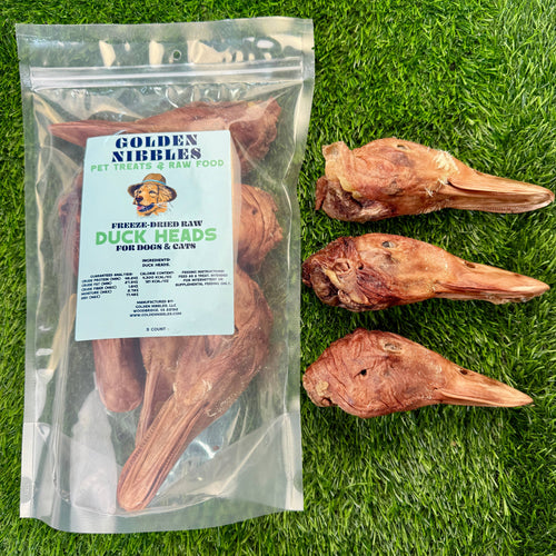 Duck Head- Bag of 5 - Freeze-Dried Treat/Chew for Dogs