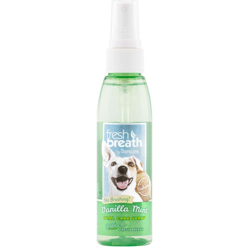 TropiClean Fresh Breath Vanilla Mint Oral Care Spray for Dogs 4 fl oz
