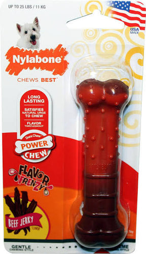 Nylabone-Power Chew Textured Bone- beef Jerky Regular