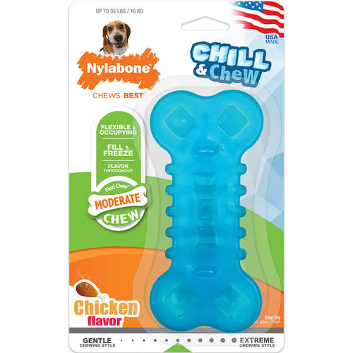 Nylabone Chill & Chew Freezer Dog Bone Treat Toy, Medium
