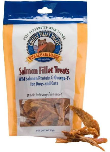 Grizzly Salmon Fillet Treats for Dogs & Cats (3 oz)