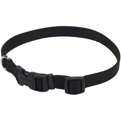 Coastal Tuff Buckle Adjustable Nylon Medium Dog Collar Black 3/4 X 14-20