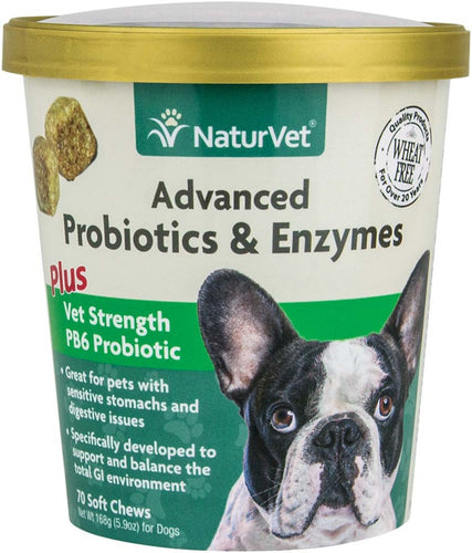 NaturVet Advanced Probiotics & Enzymes Soft Chews 70 Soft Chews