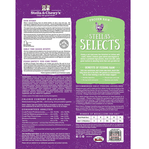 Stella & Chewy's Stella's Selects Cage-Free Chicken Frozen Raw Cat Food - SFW