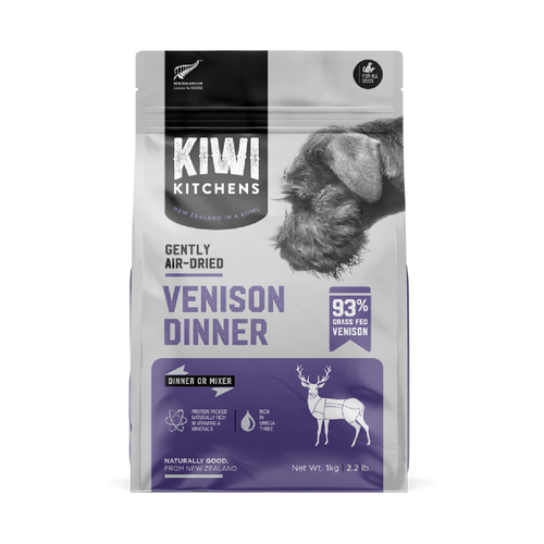 Kiwi Kitchens Gently Air Dried Venison Dinner Dog Food