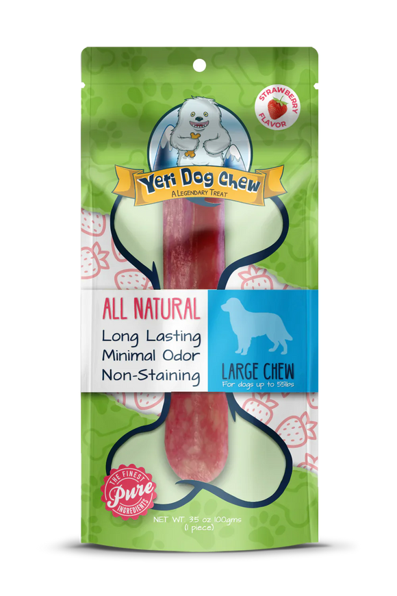 Yeti Dog Chews Flavored Chews Strawberry Large