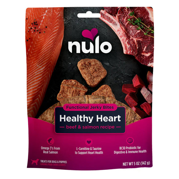 Nulo Functional Jerky Healthy Heart Beef & Salmon Dog Treats