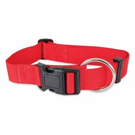 Nylon Dog Collar, Red, 3/8 x 8-14 In.
