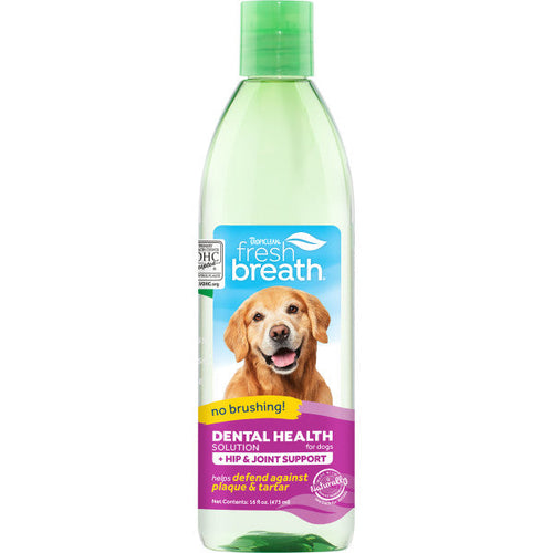 TropiClean Fresh Breath Dental Health Solution Plus Hip & Joint for Dogs