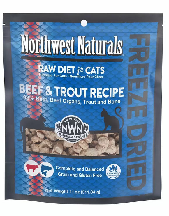 Northwest Naturals Freeze Dried Cat Nibbles Beef & Trout Cat Food (11 oz)