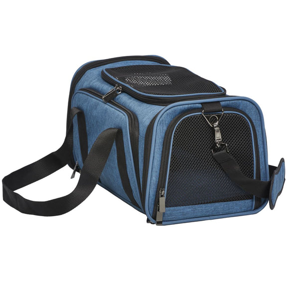 MidWest Small Blue Duffy Expandable Pet Carrier, Blue - Small