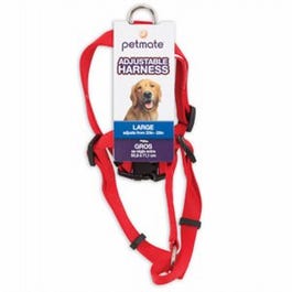 Dog Harness, Red Nylon, 3/4 x 20-28-In.