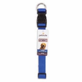 Adjustable Nylon Dog Collar, Blue, 1 x 16-26-In.