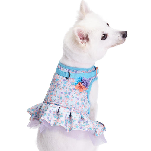 Blueberry Pet - Made Well Floral Print Dog Harness Dress