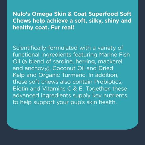 Nulo Superfood Omega Skin & Coat Soft Chew Supplement for Dogs