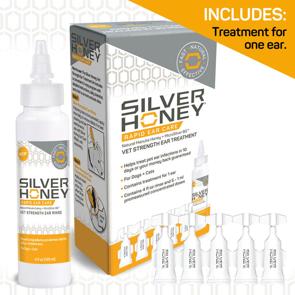 Silver Honey® Rapid Ear Care Vet Strength Ear Treatment (4 fl oz.)