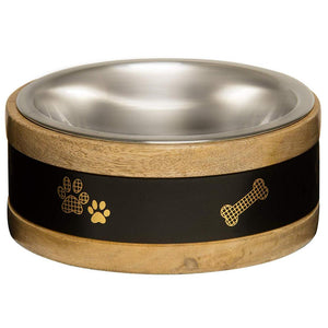 Loving Pets Black Label Wooden Ring Dog Bowl
