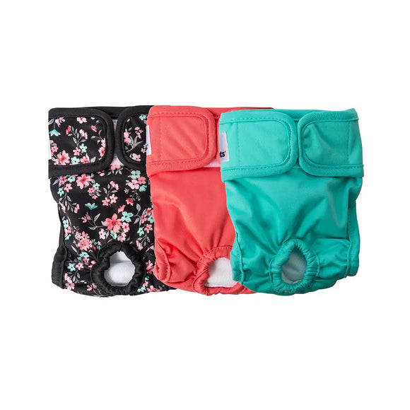 Dog Diapers (3-Pack) + Extendrs®, Washable Dog Diapers