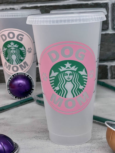 Vixen Fluffy Paws - DOG MOM Starbucks Cup - CANDY PINK