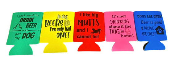 Good Boy Dog Beer - GREEN dog beer koozies!- choose funny saying on green koozie