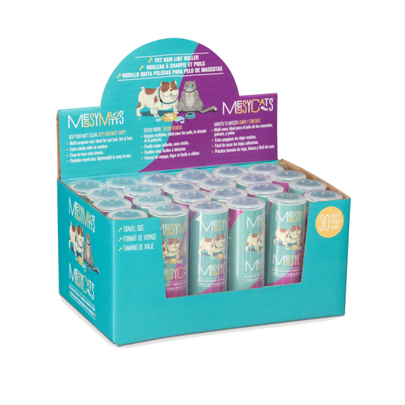 Pet Palette Distribution - Messy Mutts 24 Pet Hair Lint Rollers, Travel Size