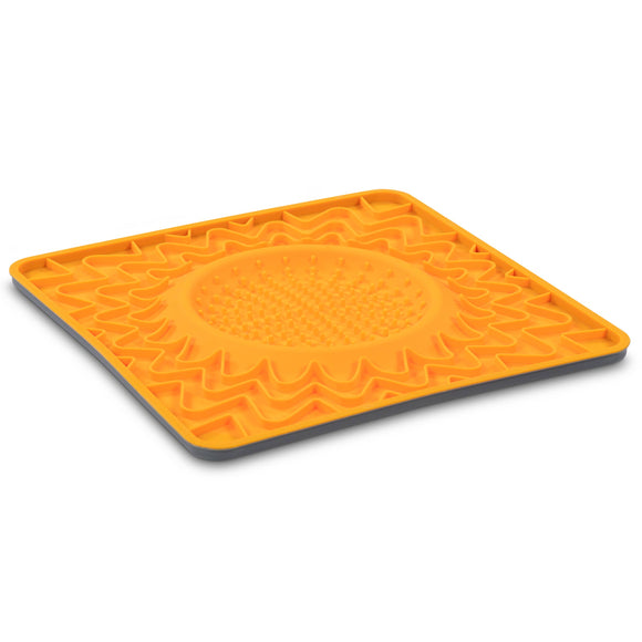 Pet Palette Distribution - Messy Mutts Framed Silicone Licking Bowl Mat, Orange