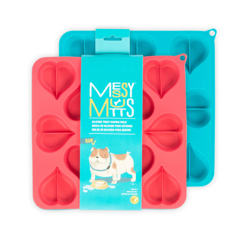 Pet Palette Distribution - Messy Mutts Silicone Treat Making Mold Heart Shape 2pk